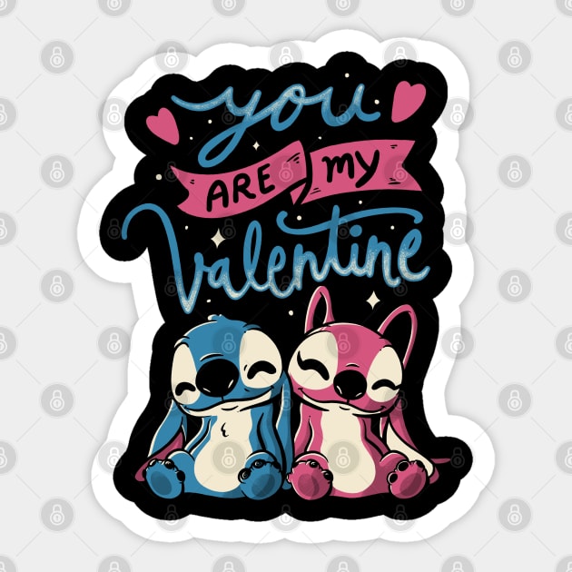 You Are My Valentine - Cute Alien Cartoon Gift Sticker by eduely